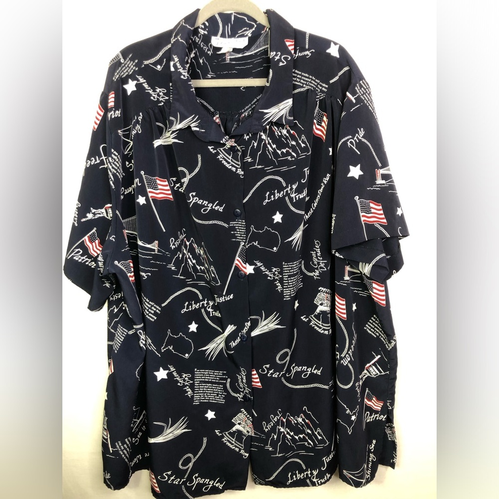 Patriotic Button Up Shirt 5XL Vintage